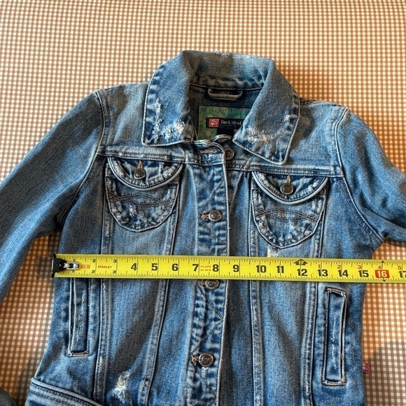 Duck Head women’s Jean Jacket trucker distressed denim. Size Small.Pockets - Picture 9 of 11